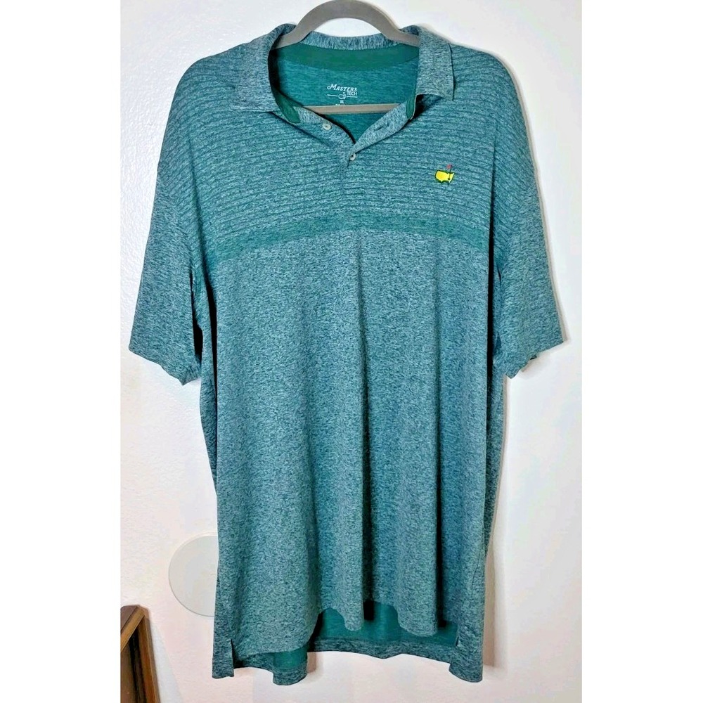 Masters Tech Golf Polo Shirt Mens XL Green Augusta National Performance Active